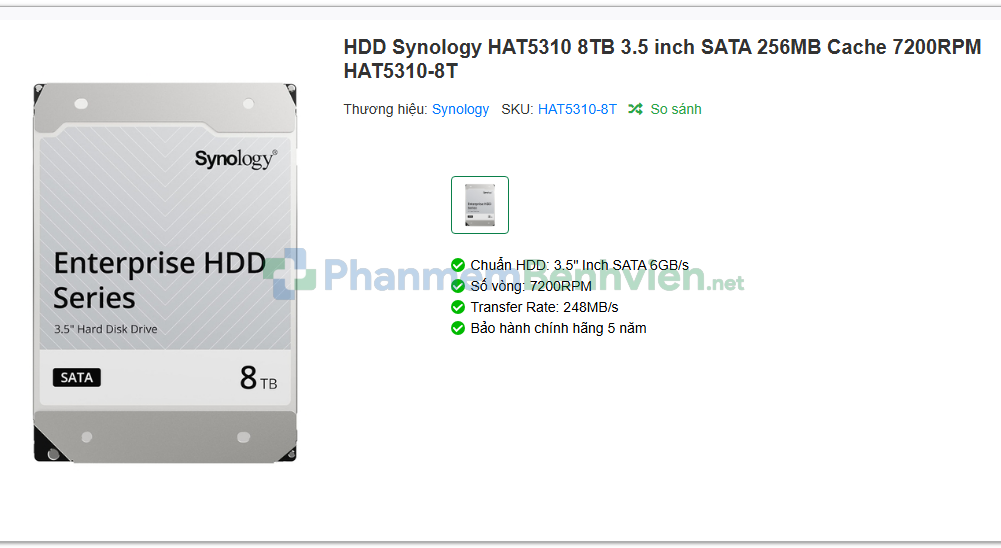Ổ CỨNG NAS HDD: Synology HAT5310-8T